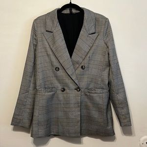 AQUA | Oversized Plaid Blazer